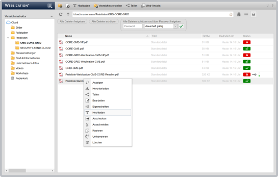 Cloud- und Share-Funktion