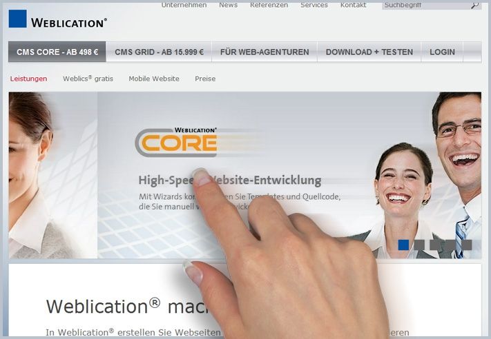 Slider mit Touch-Wisch-Effekt für Banner und Teaser