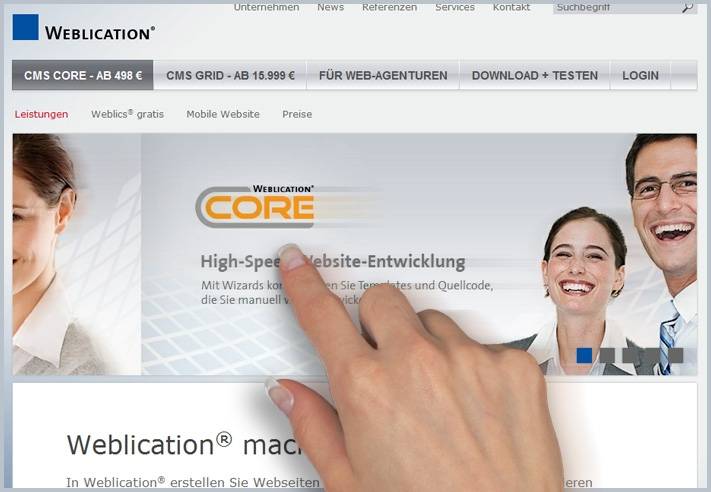 Slider mit Touch-Wisch-Effekt für Banner und Teaser