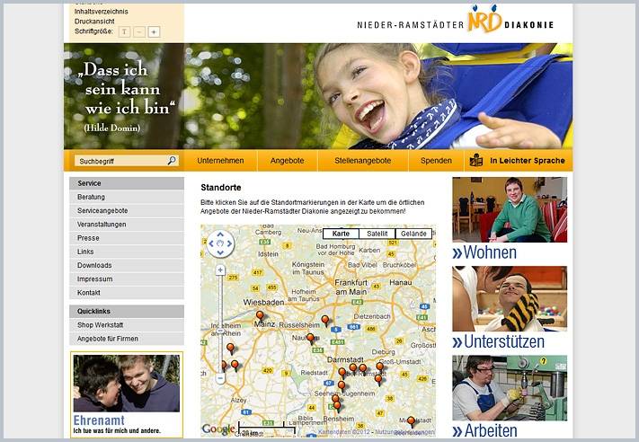 Anfahrtsroute mit Google Maps