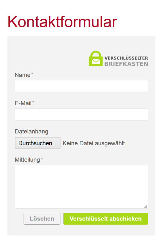 Der Verschlüsselte Briefkasten für Ihre Website